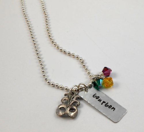 Hand-stamped Mardi Gras Necklace