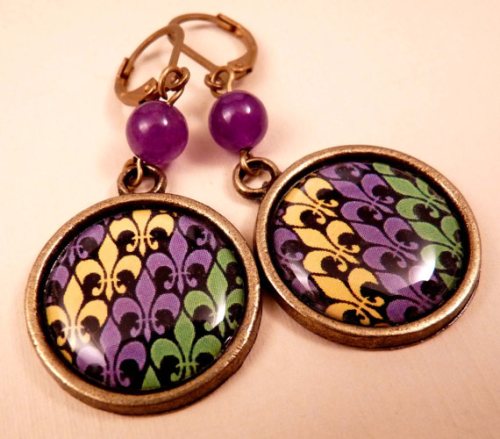 Mardi Gras Fleur de Lis Earrings