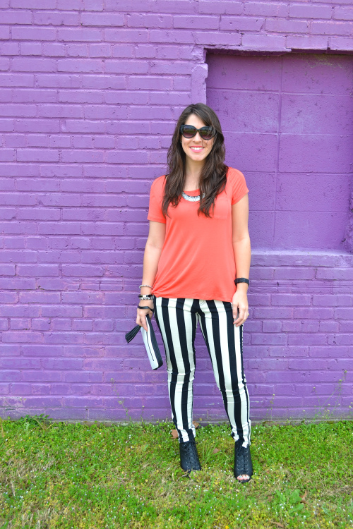 Black and White Stripe Pants | Southern Flair