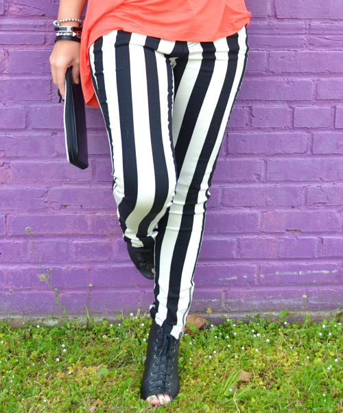 Black and White Stripe Pants | Southern Flair