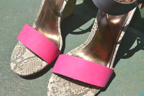 Pink Strap Wedges