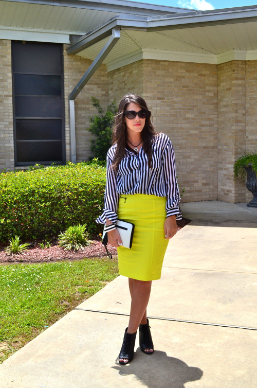 Black and white stripes and neon | Southern Flair