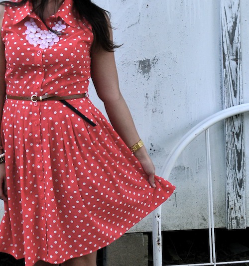 Coral Polka Dots | Southern Flair