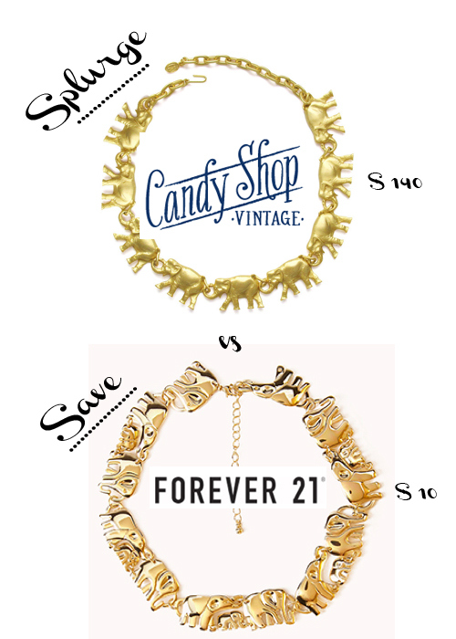 Splurge vs Save Elephany Parade Necklace