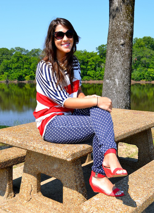 Red White Blue Stripes Polk Dots 2