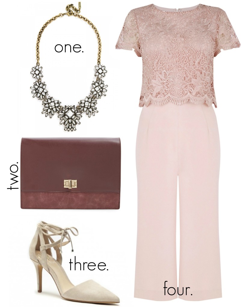 All Pink Lace Culotte Jumpsuit