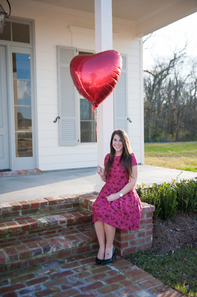A Southern Flair Valentine in rose floral dress from Nordstrom