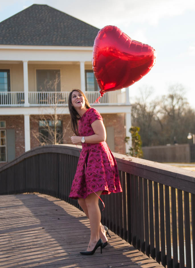 A Southern Flair Valentine in rose floral dress from Nordstrom