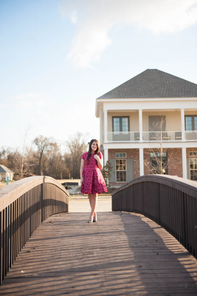 A Southern Flair Valentine in rose floral dress from Nordstrom