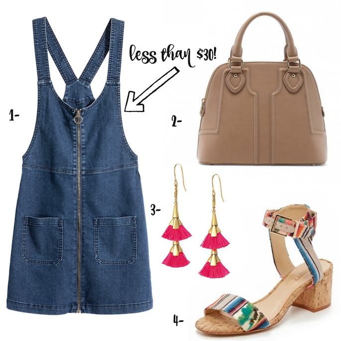 Wardrobe Wednesday - Denim Dress from H&M paired with bright accessories for spring/summer