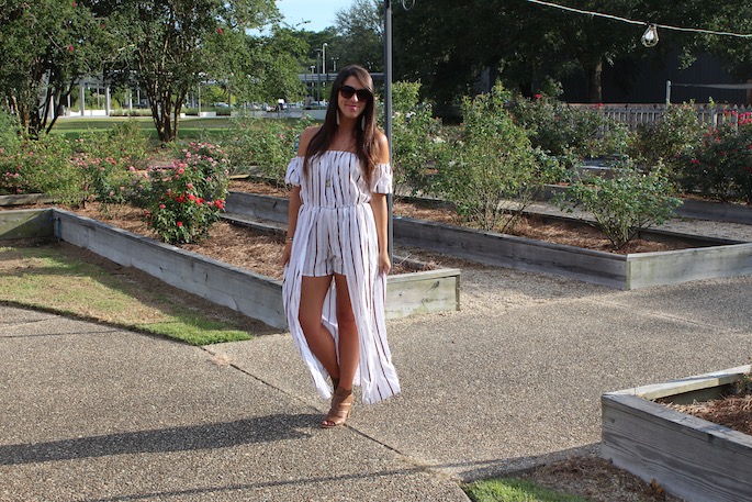 Sosis Cut Away Romper Dress | Christmas in July with Southern Flair, Baton Rouge, Louisiana