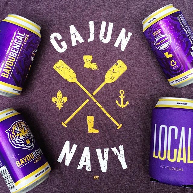 SFT Cajun Navy T-shirt Raises $40k for Greater Baton Rouge Food Bank | Shop It in Purple & Gold, Black & Gold and Blue