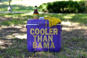 LSU Inspired Cooler Than Bama Ice Chest - easy DIY that's perfect for tailgating season!