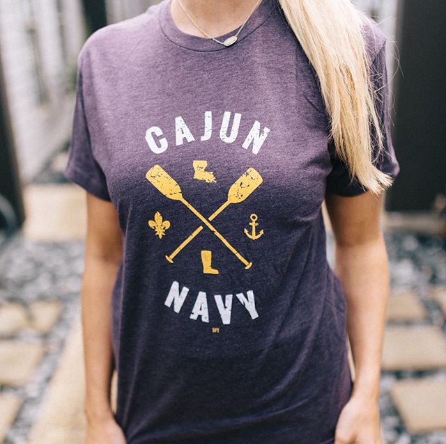 Louisiana brands that give back! Southern Football Tees has donated nearly $50,000 to BRAF’s Louisiana Flood Relief Fund since August 2016 from its Cajun Navy T-shirt sales.