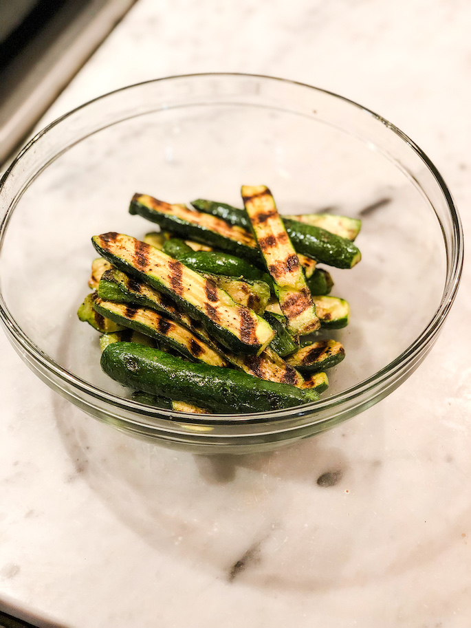 Grilled Zucchini & Farro Salad with Basil Vinaigrette