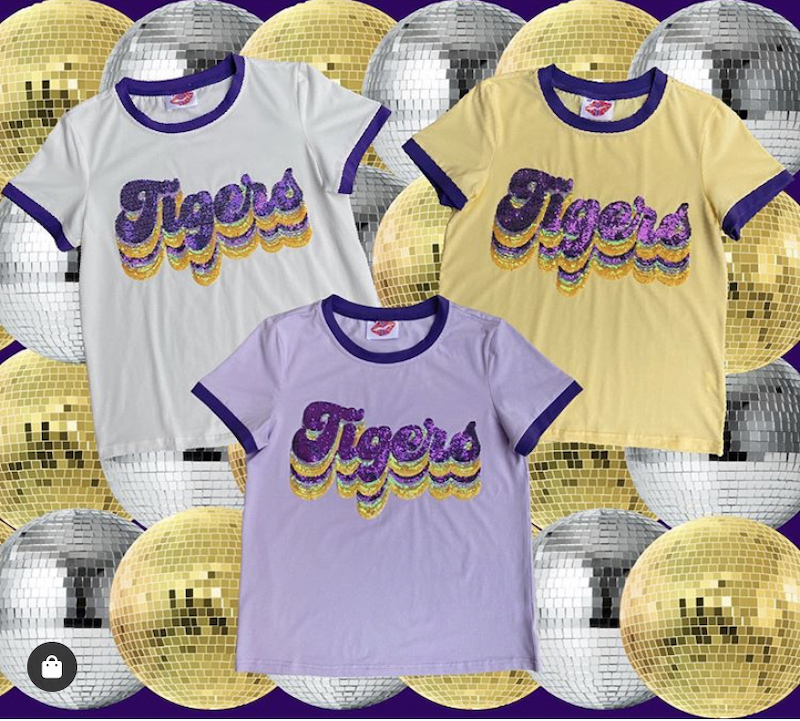 Ladies LSU Baseball Jersey Tee by Sparkle City