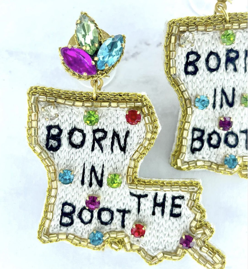 Born In The Boot Louisiana earrings