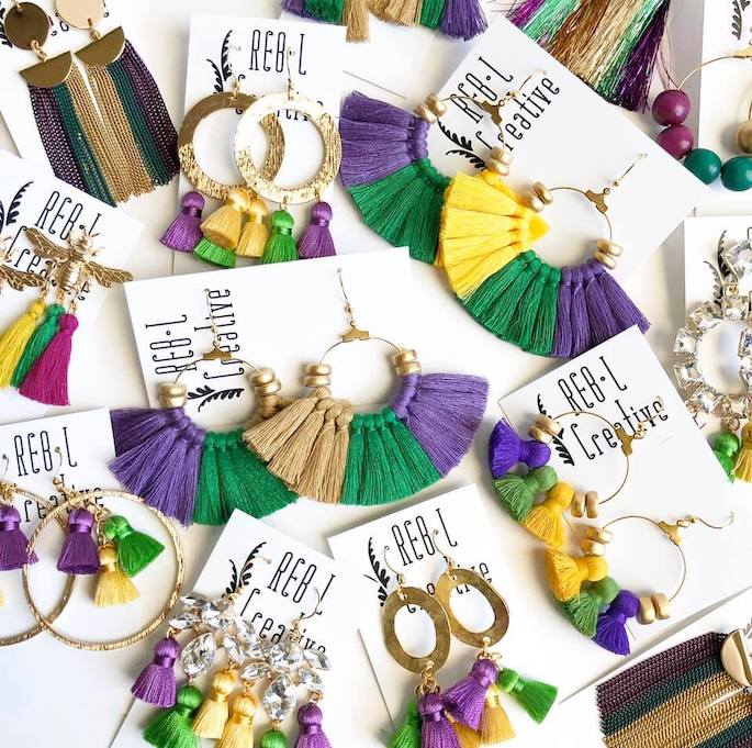 Mardi Gras Earrings